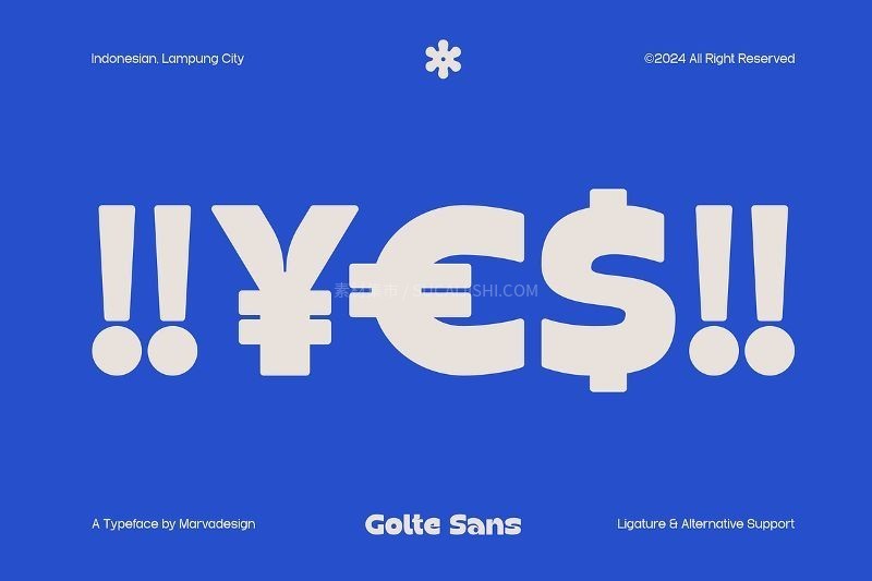 Golte现代无衬线英文标题字体